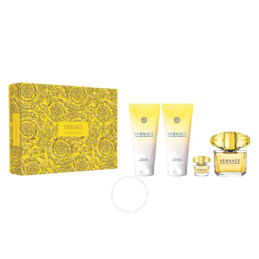 VERSACE YELLOW DIAMOND 4PC SET WOMEN (HARD BOX)
