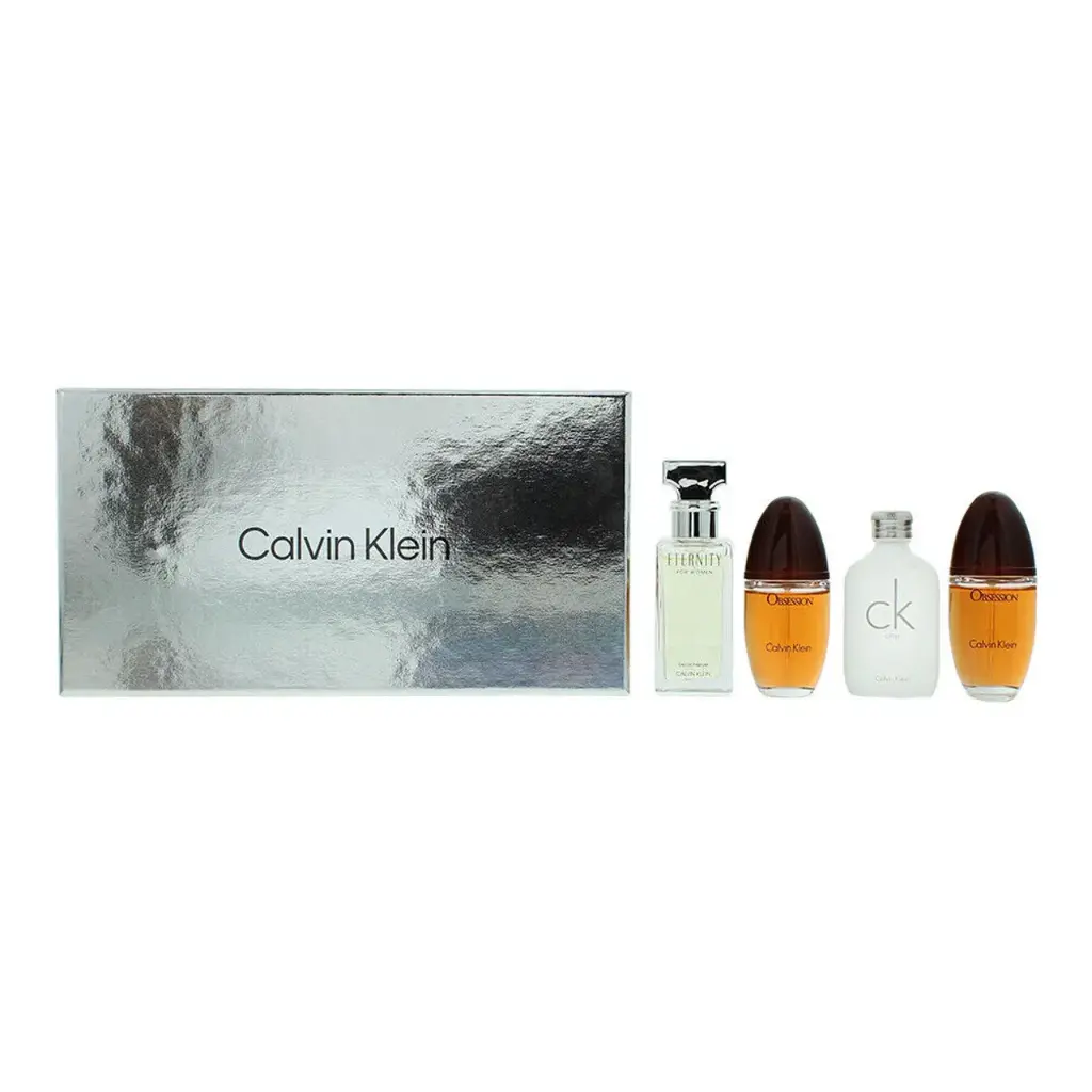 CK WOMEN MINI SET EDP 4 X 15ML (OBSESSION+ETERNITY+OBSESSION)+(EDT CK ONE) 