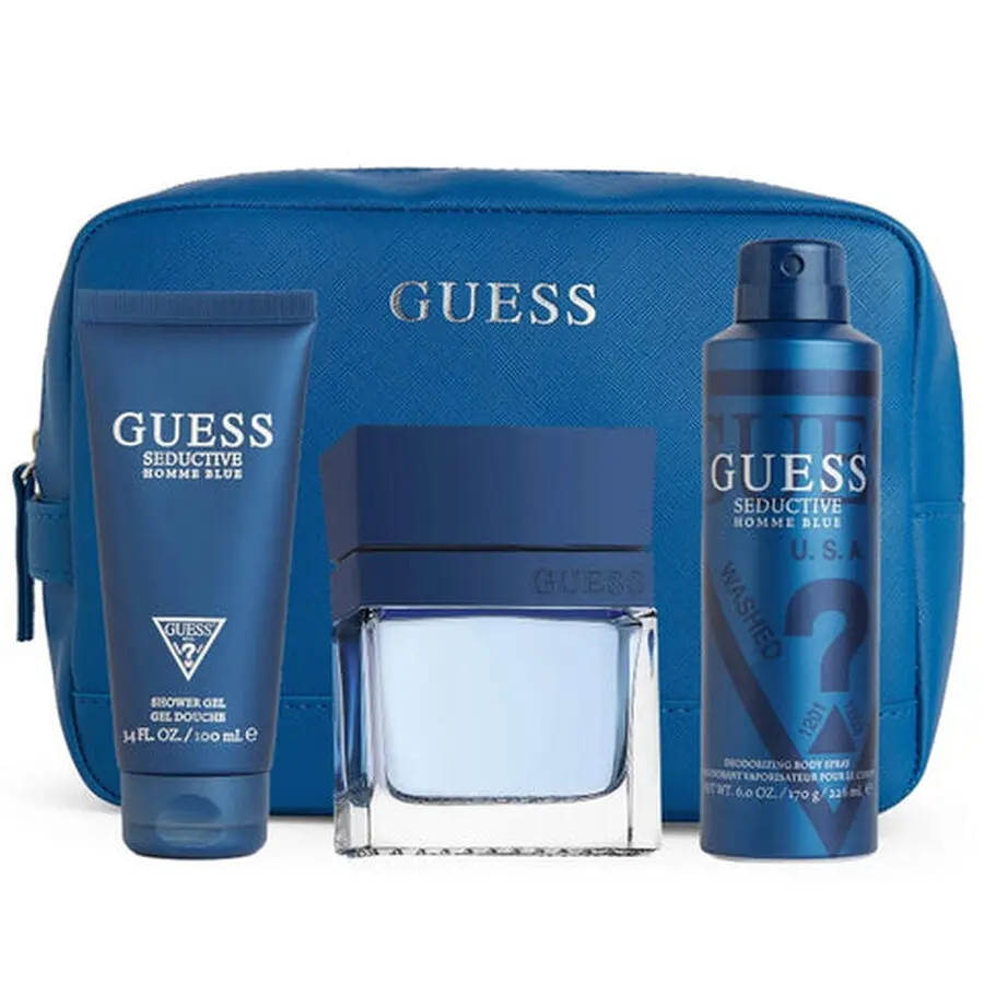 GUESS SEDUCTIVE HOMME BLUE MEN SET POUCH EDT100+DEO226ML+SG100ML