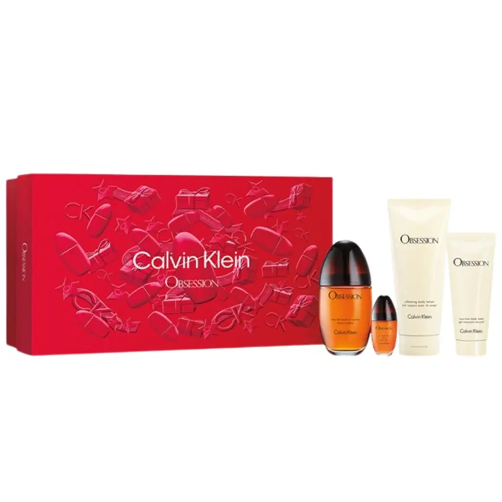 CK OBSESSION WOMEN SET EDP 100ML + EDP 15ML + BL 200ML + SG 100ML 