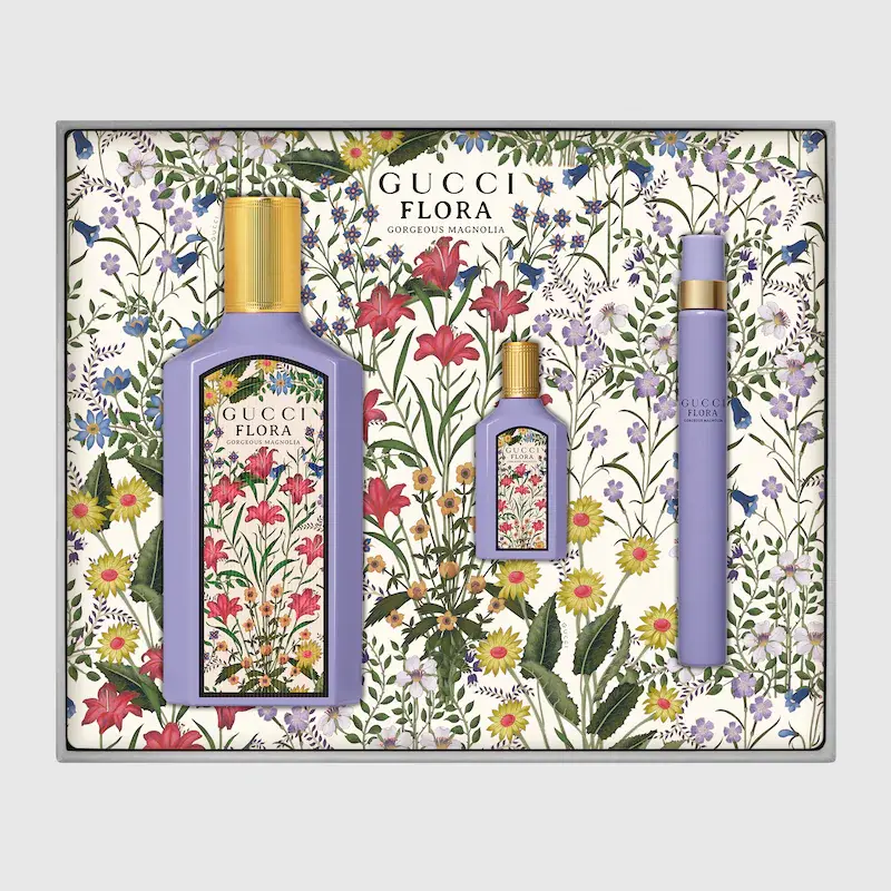 GUCCI FLORA GORGEOUS MAGNOLIA WOMEN SET EDP 100ML+EDP 10ML+EDP 5ML 