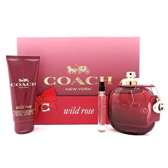 COACH WILD ROSE WOMEN SET EDP 90ML + EDP 7.5ML + BL 100ML 