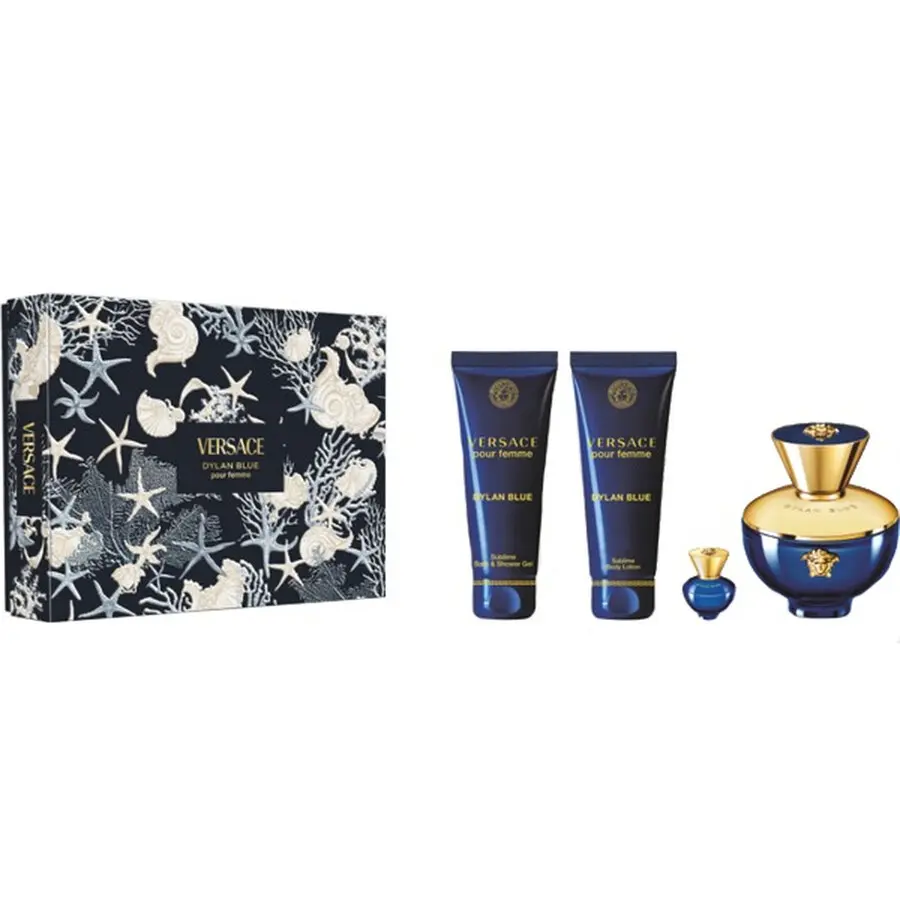 VERSACE DYLAN BLUE WOMEN SET EDP 100ML+EDP 5ML+BL 100ML+SG 100ML 