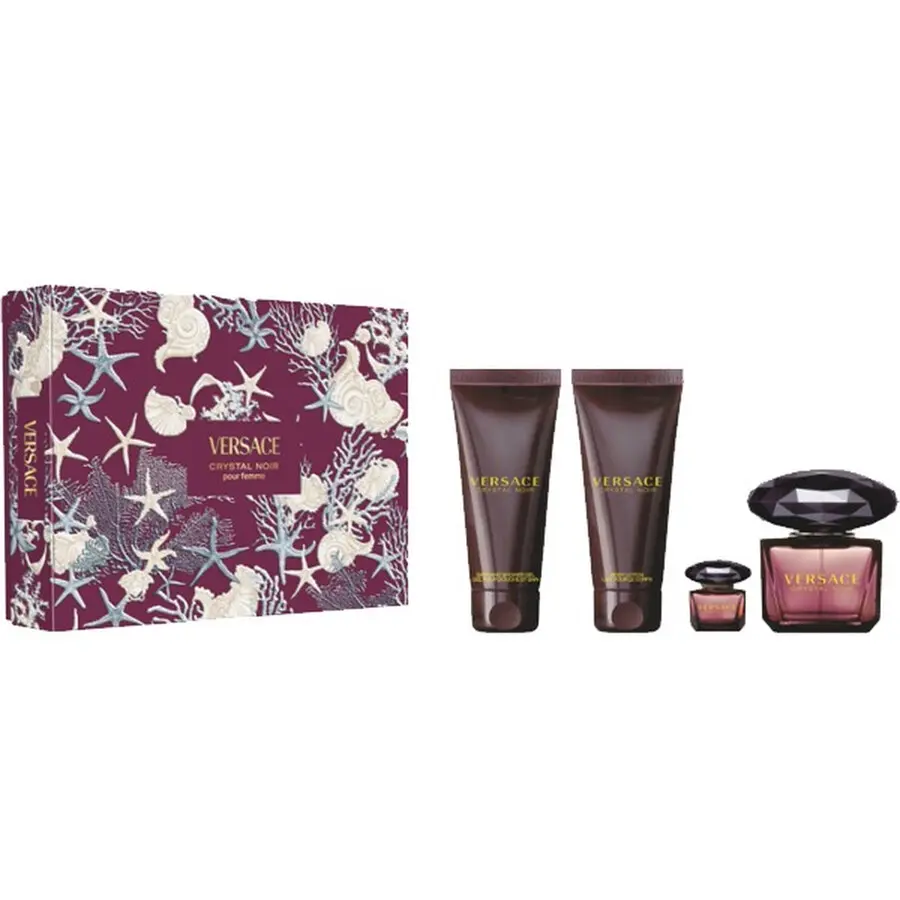 VERSACE CRYSTAL NOIR SET EDP 90ML+5ML+BL 100ML+SG 100ML