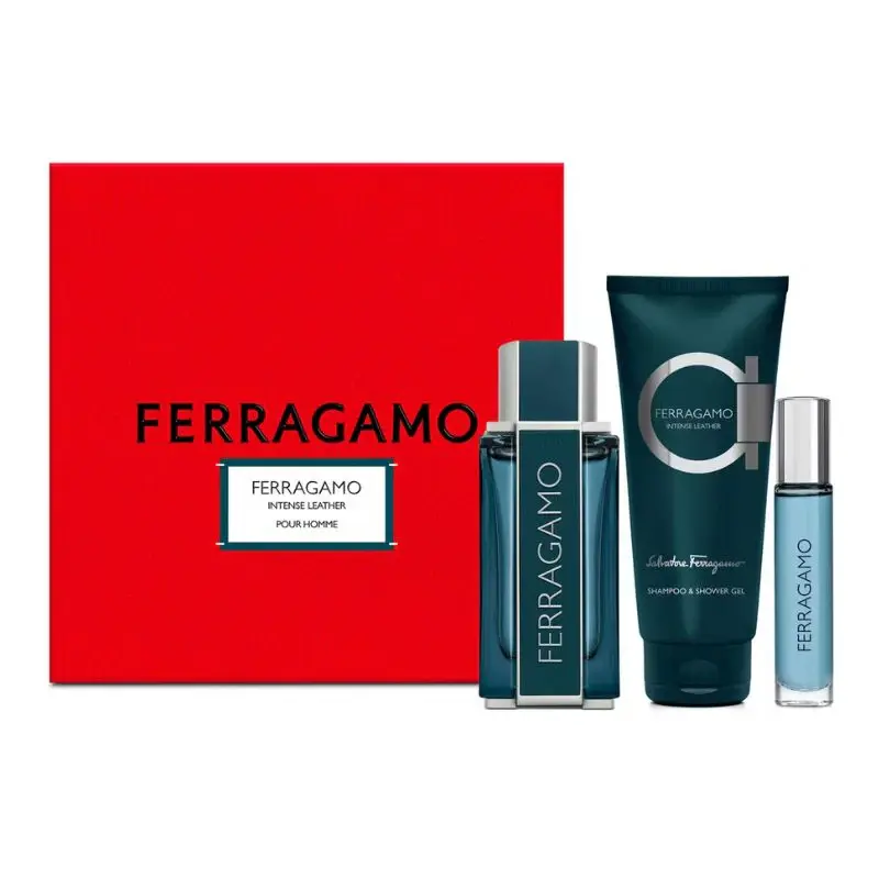 FERRAGAMO INTENSE LEATHER MEN EDP SET 