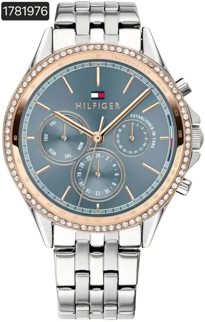 1781976 TOMMY QUARTZ ANALOG BLUE DIAL STAINLESS STEEL WATCH WOMEN