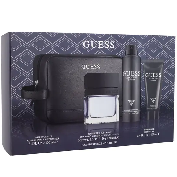 GUESS SEDUCTIVE HOMME MEN SET EDT100 ML+SG100ML+DEO 226ML+POUCH