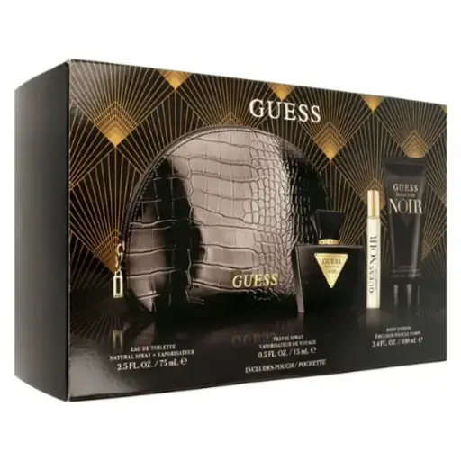 [085715349552] GUESS SEDUCTIVE NOIR WOMEN SET EDT 75ML+100ML BL+15ML+POUCH