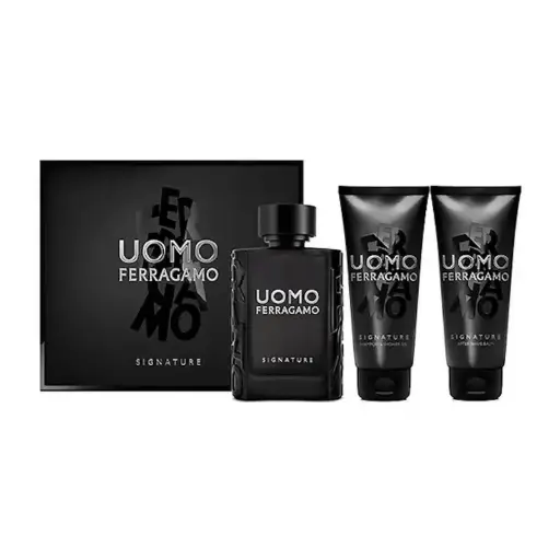 [8052464898879] FERRAGAMO UOMO SIGNATURE MEN SET EDP 100ML + SHAMPOO & SG 100ML + ASB 100ML 