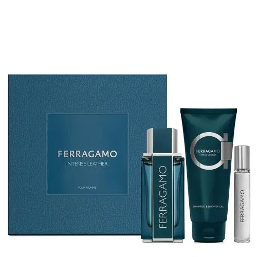 [8056860213779] FERRAGAMO INTENSE LEATHER MEN SET EDP 100ML+EDP 10ML+SG 100ML