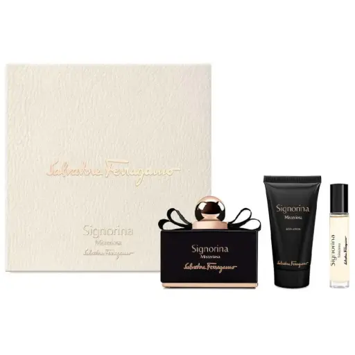 [8052086379336] FERRAGAMO SIGNORINA MISTERIOSA WOMEN EDP SET EDP 100ML+BL50ML+10ML) 